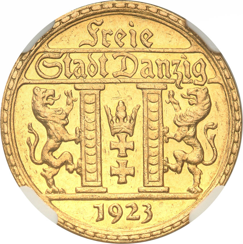 Wolne Miasto Gdańsk/Danzig. 25 guldenów 1923 stempel zwykły NGC MS60